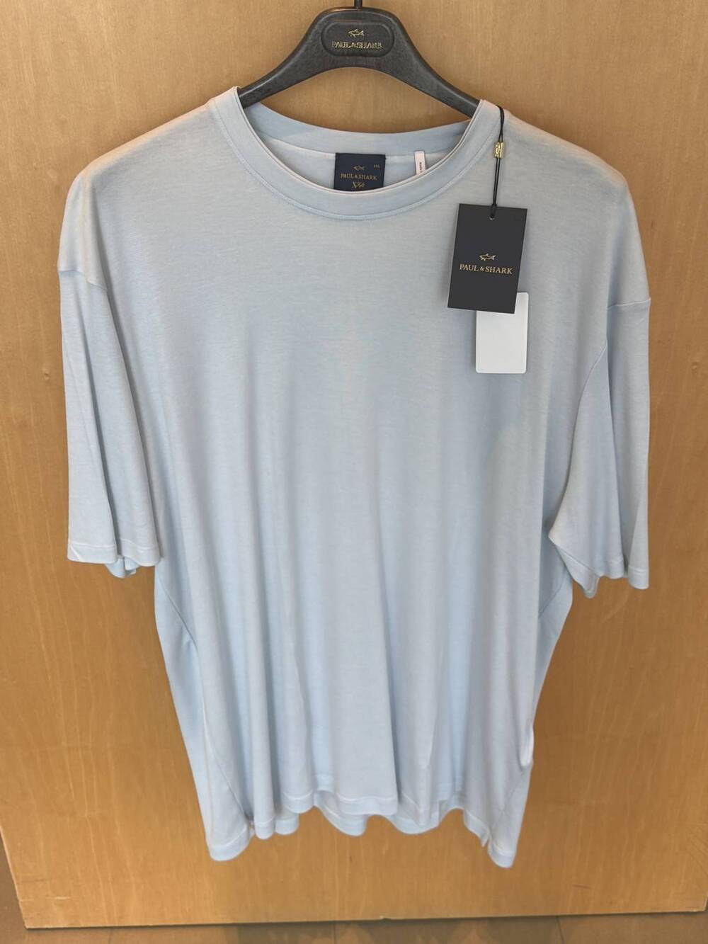 NEW PAUL & SHARK men's soft cotton blend t shirt in light blue